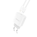 EU USB-C PD ātrais lādētājs + Lightning kabelis iPhone 1m, balts