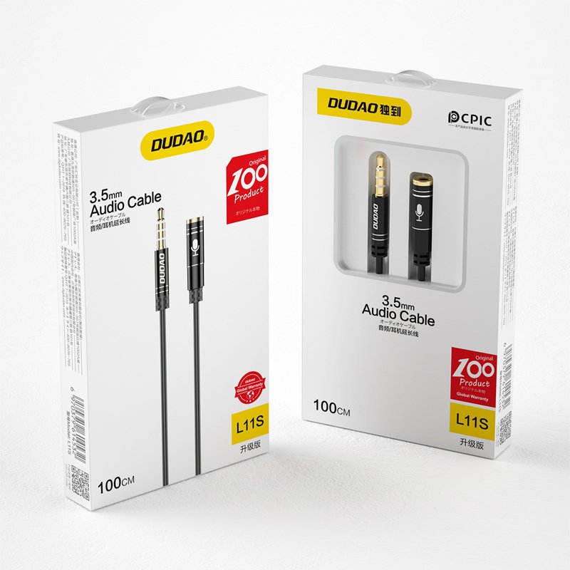 AUX pagarinājuma kabelis austiņām ar mikrofonu 3,5 mm mini ligzda 4 lauki melns