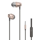 In-ear austiņas austiņas ar 3,5 mm mini ligzdu zelta krāsā