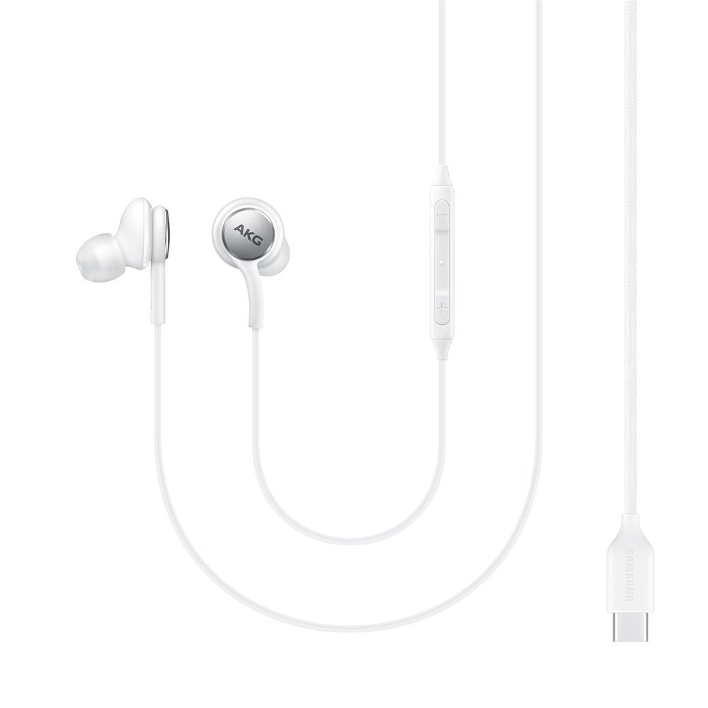 AKG vadu austiņas ausīs ar USB-C savienotāju, baltas krāsas
