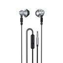 Metāla vadu austiņas 3,5 mm mini jack pelēkas krāsas