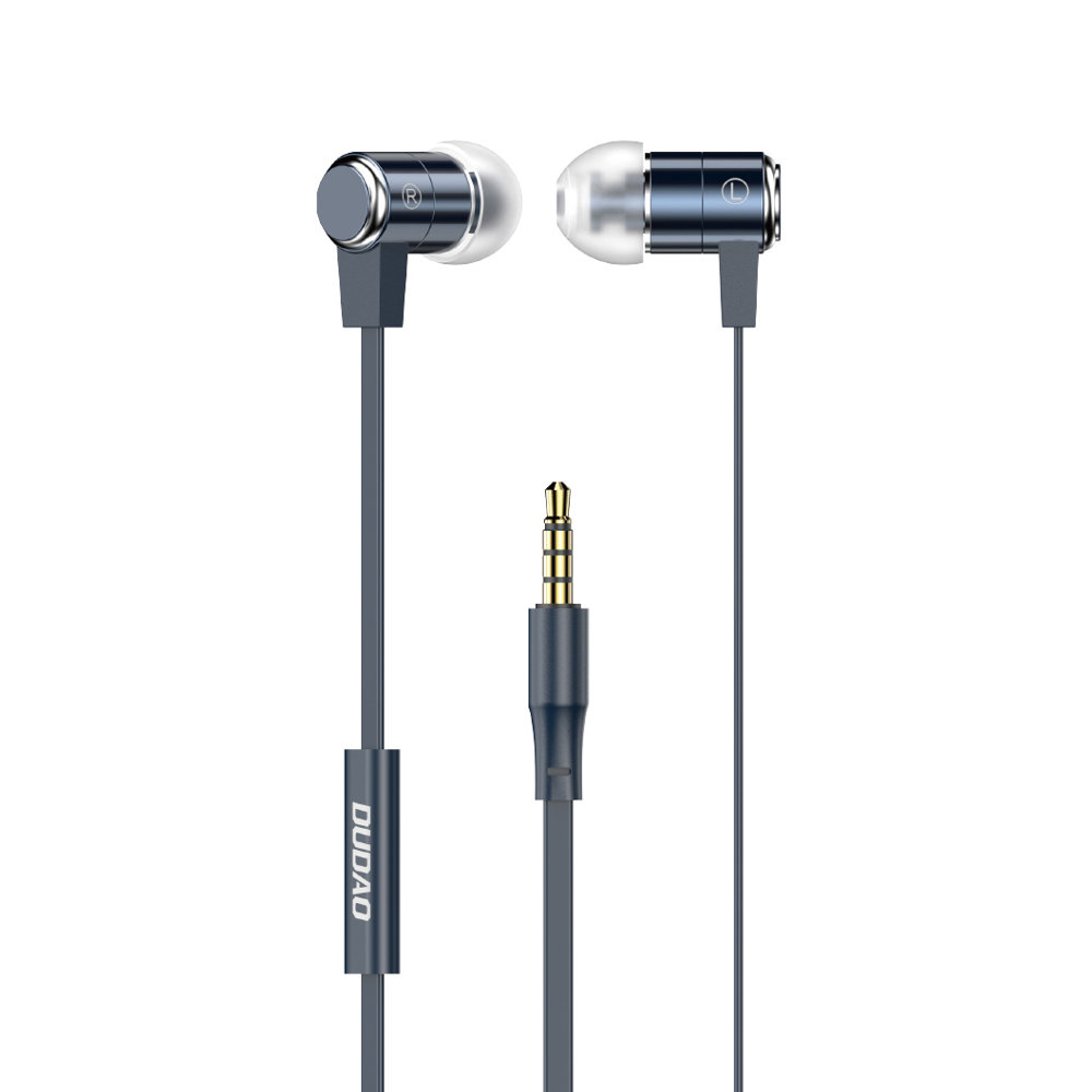 Ausu austiņas ar tālvadības pulti un mikrofonu 3,5 mm mini ligzda zilā krāsā