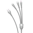 3v1 kabelis USB - Lightning microUSB USB-C 65W 1,2 m pelēks