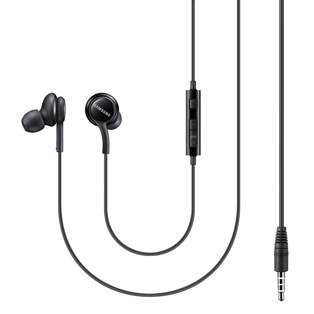 Austiņas ar 3,5 mm mini ligzdu, tālvadības pulti un mikrofonu melnas krāsas