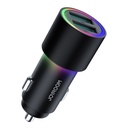 Automobilinis įkroviklis 2x USB su apšvietimu 24W juodas