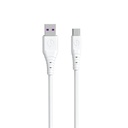 Lankstus USB - USB-C 6A 1m kabelis, baltas