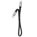 USB-C - USB-C trumpas plokščias kabelis L10C PD 100W 23cm juodas