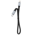 Plokščias trumpas kabelis iPhone USB-C - Lightning L10P PD 20W 23cm juodas