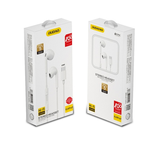 X14PROT in-ear headphones with USB-C connector white