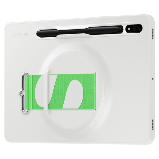 Galaxy Tab S8 dėklas su dirželiu ir rašiklio laikikliu Dirželio dangtelis baltas