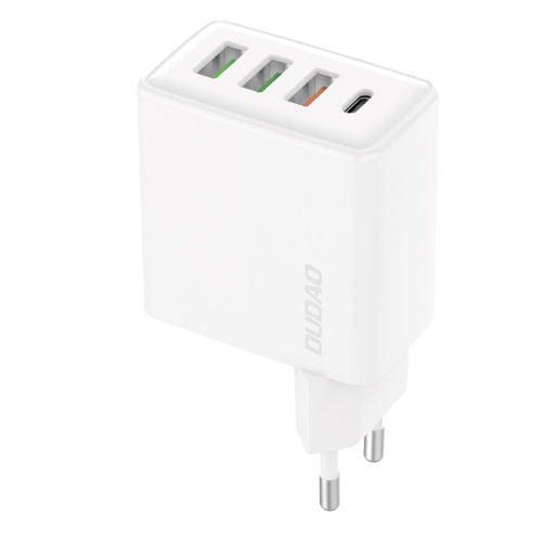 Ātrs lādētājs 3x USB + 1x USB-C 20W PD QC 3.0 balts