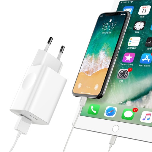 Quick Charge 3.0 USB kabeļa lādētājs, balts