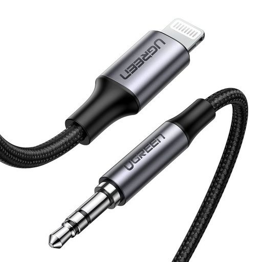 Garso kabelis AUX į iPhone MFI Lightning - 3,5 mmmini lizdas 1 m pilkas