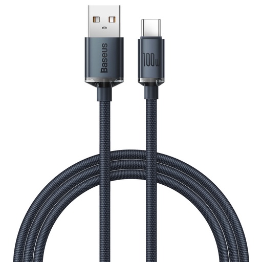 USB-uz USB-C kabelis ātrai uzlādei un datu pārsūtīšanai 100 W 1,2 m melns