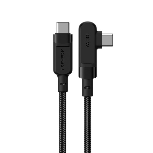 Pīts leņķa kabelis USB-C 100W 20V 5A 2m melns