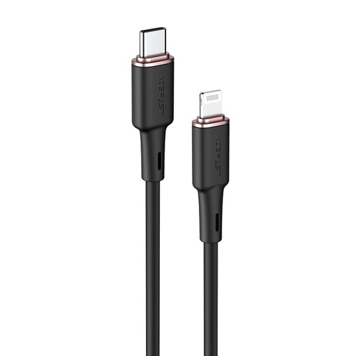Kabelis iPhone MFI USB-C - Lightning 30W 3A 1,2 m melns