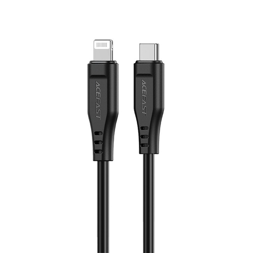 Kabelis iPhone MFI USB-C - Lightning 30W 3A 1.2m melns