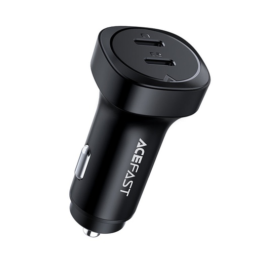 Auto lādētājs 72W 2x USB-C Power Delivery QC 3.0 melns