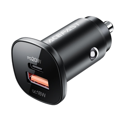 Auto lādētājs 38W USB-C USB Power Delivery QC 3.0 melns