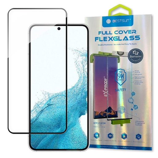 Pilna ekrāna rūdīta stikla plēve ar rāmi Samsung Galaxy S22 caurspīdīga