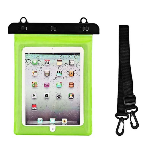 PVC waterproof tablet case with adjustable strap Outdoor - green