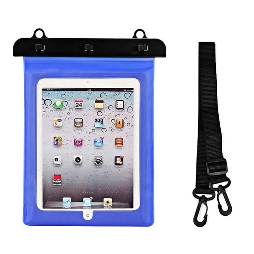 PVC waterproof tablet case with adjustable strap Outdoor - blue