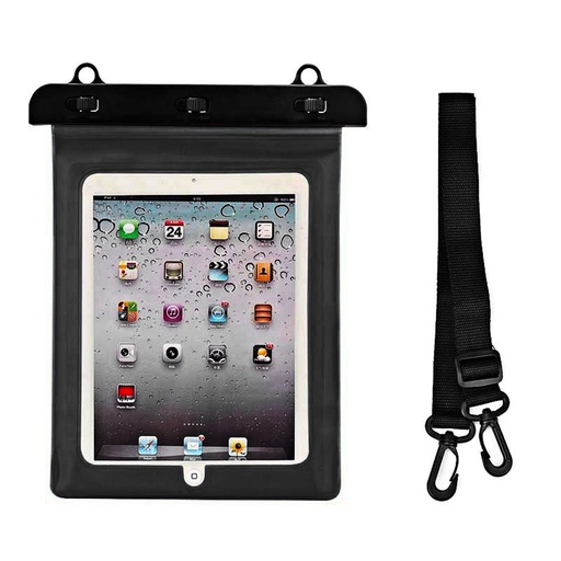 PVC waterproof tablet case with adjustable strap Outdoor - black