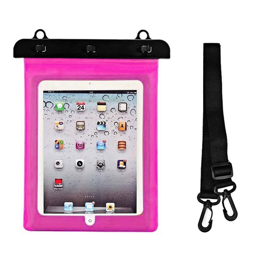 PVC waterproof tablet case with adjustable strap Outdoor - pink