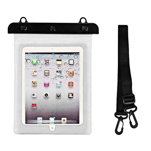 PVC waterproof tablet case with adjustable strap Outdoor - white