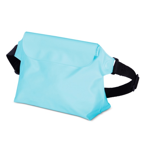 PVC waterproof kidney pouch for phone documents Outdoor - light blue