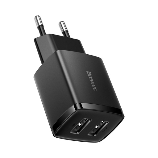 Kompakts tīkla lādētājs 2x USB 10,5 W melns