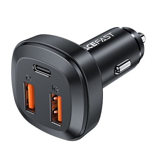 Auto lādētājs 2x USB 1x USB-C 66W Power Delivery QC 4.0 melns