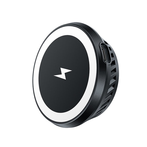 Inductive wireless charger with cooling system dark grey