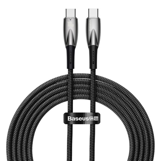 Glimmer sērijas USB-C 480Mb/s PD 100W ātrās uzlādes kabelis 2m melns
