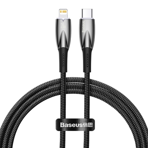 iPhone USB-C - Lightning 480Mbps PD 20W ātrās uzlādes kabelis 1m melns