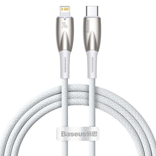 "iPhone" USB-C - "Lightning" greitojo įkrovimo kabelis 480Mbps PD 20W 1m baltas