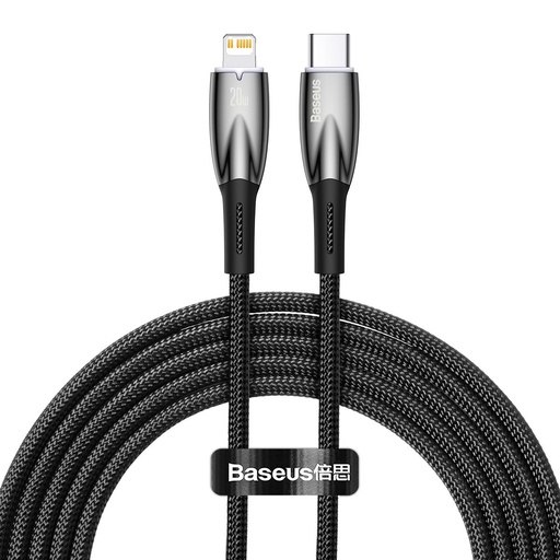 iPhone USB-C - Lightning 480Mbps PD 20W ātrās uzlādes kabelis 2m melns