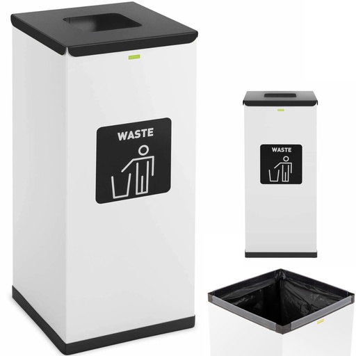 Segregation garbage can for mixed waste steel 30.5x30.5x70cm 60L