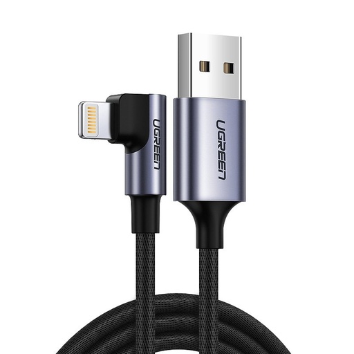 Kampinis "iPhone" USB - "Lightning" MFI 2.4A 1 m juodas kabelis