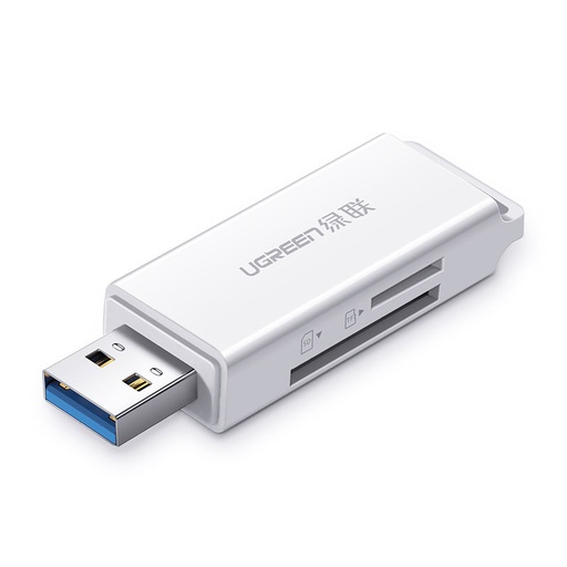 TF SD atminties kortelių skaitytuvas pagal USB 3.0 baltos spalvos