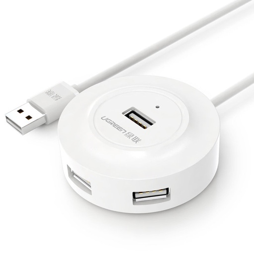 "4-in-1" HUB'o skirstytuvo adapteris iš USB 2.0 į 4x USB-A 480Mbps 1m baltos spalvos