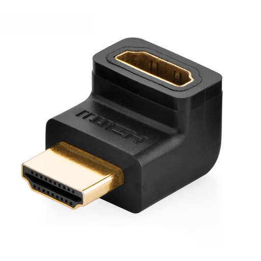 Adaptera leņķa kontaktdakša HDMI ligzdai melns