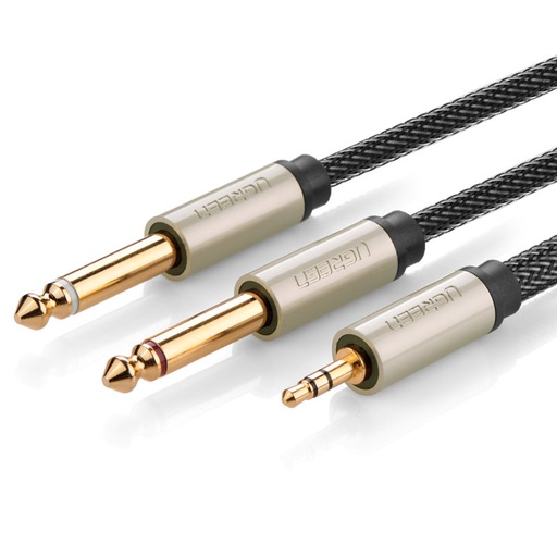 Audio sadalīšanas kabelis mini jack 3.5mm - 2x jack 6.35mm 1m pelēks