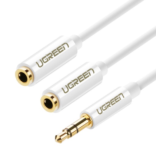 Splitter headphone cable mini jack 3.5mm to 2x mini jack 3.5mm 20cm white