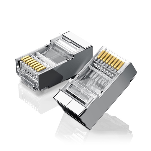RJ45 jungtis vytos poros 8P8C UTP Cat. 6 sidabrinė - KIT 10vnt.