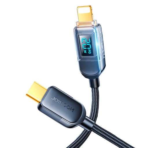 Cable for iPhone USB-C - Lightning cable with display 20W 1.2m black