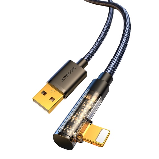 Angular iPhone Lightning - USB charging and data transfer cable 2.4A 1.2m black