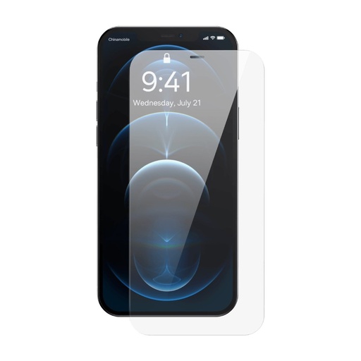 Rūdīta stikla komplekts iPhone 12 Pro Max ar 0,4 mm skaļruņa vāciņu