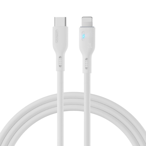 Kabelis iPhone ar LED indikatoru USB-C - Lightning 20W 2m balts