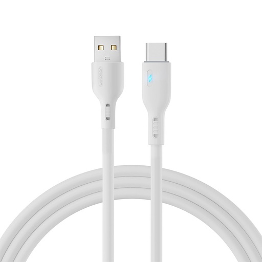 Kabelis ar LED indikatoru USB - USB-C 3A 2m balts